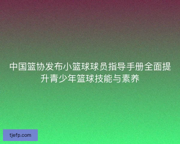 中国篮协发布小篮球球员指导手册全面提升青少年篮球技能与素养 中国篮协发布小篮球球员指导手册全面提升青少年篮球技能与素养